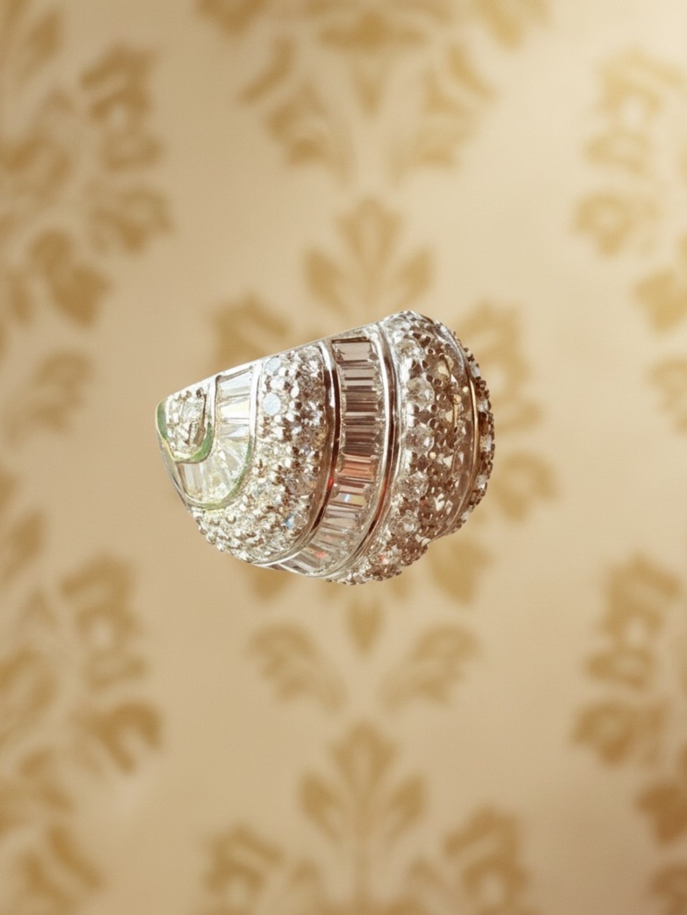 Sterling Silver Pave Dome Ring - Women Jewelry stamped CZ925 & PAJ size 7 - Picture 4 of 9